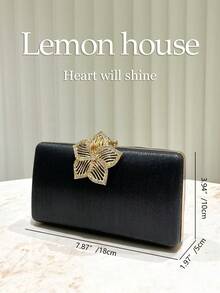 1 件黑色闪亮水钻女士小手提包，优雅手拿包，适合晚会、婚礼新娘，适合庆典、婚礼、派对、狂欢节等正式场合 - 黑色 - 查看 3