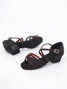 1 Pair New Fashion Classic Low Heel Soft Bottom Latin Dance Shoes For Girls And Children