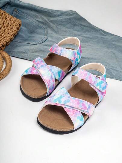 1 Pair Girl's Comfortable, Versatile, Durable Open Toe Beach/Indoor Sandals