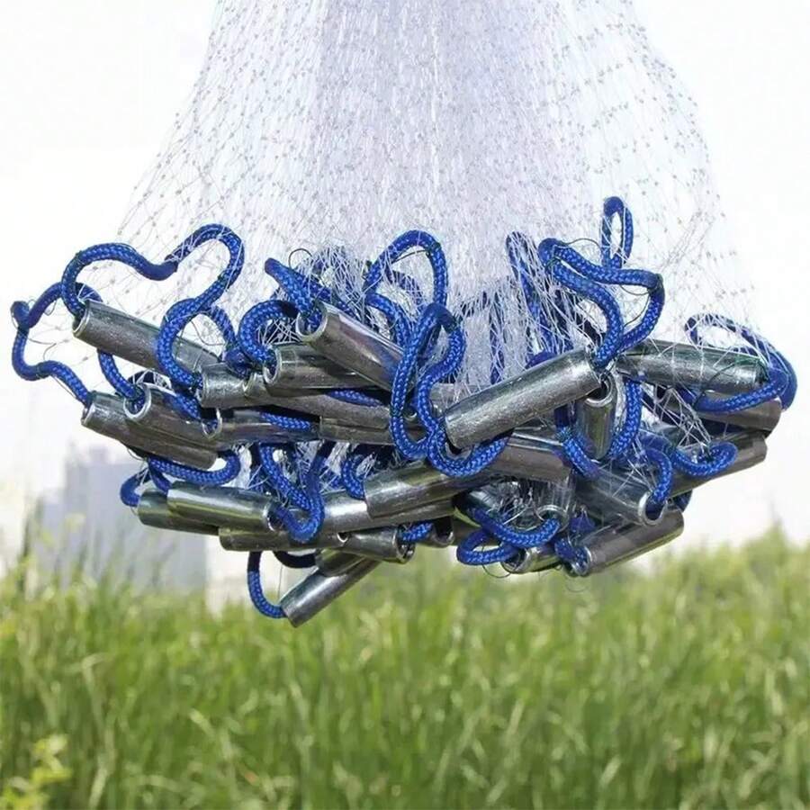 White Hand-Thrown Fishing Net 2.4 Meters - White - View 1