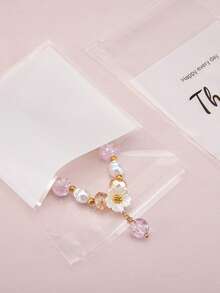 自封礼品袋标语图案透明礼品包装袋迷你珠宝收纳袋透明珠宝收纳袋，用于耳环、戒指、项链和其他小饰品，透明药丸收纳袋，办公室必备旅行配件，户外返校露营沙滩配件，男士女士男孩和女孩的节日礼物 - 無色 - 查看 9