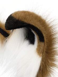 手工制作仿皮毛狐狸狼耳头饰角色扮演派对服装道具万圣节 - 棕色 - 查看 7