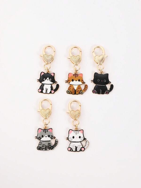 1pc Cat Keychain Pet Key Ring Animal Key Chains Souvenir Gifts For Women Men Cay Keys DIY Handmade Jewelry
