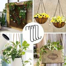 4 piezas Ganchos resistentes para colgar vallas, ganchos para plantas de interior y exterior, para colgar en la cocina, comederos de pájaros, faroles, vallas