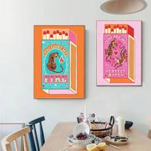 1pc /3PCSWall Arts Posters Frameless /Framed Modern Tiger Matchbox Quotes Canvas Paintings Poster And Print Wall Art Pictures For Living Room Decoration Wall Decor Cuadro ,Wall Art With Frame