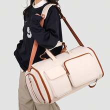 Large Capacity Travel Luggage Duffel Bag, Fashion Garment Bag, Multi-Function Clothing Storage Bag, Backpack/Handheld/Shoulder Versatile Travel Bag, Wet & Dry Separation Tote, Multi-Pocket Messenger Bag, Suitable For Travel, Business Trip, Etc. Bag For School School Accessories School Stuff