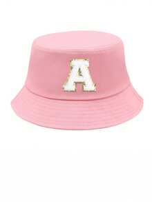 1pc Women'S 26 Letters Bucket Hat, Personalized Fashion Casual Sun Hat, Casual Holiday Beach Sun Hat For Travel, Daily Travel Outdoor Sports Hat, Sun Hat, Minimalist Bucket Hat, Lightweight And Foldable, Suitable For Outdoor, Travel, Hiking, Picnic, Commuting, Etc., Also A Great Gift For Mom Or Friends