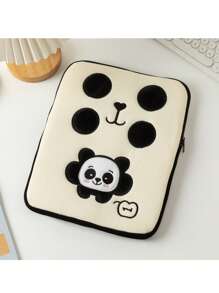 1pc 11/13/15-Inch Cartoon Embroidered Panda Ipad Inner Liner Bag Laptop Bag Apple Pro Storage Bag, Suitable For Girls And Students School Supplies,Back To School