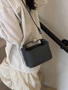 Koreanischer Stil Sommer Lock Mini Tasche für Damen, Lässig Handtasche, Umhängetasche, Umhängetasche - Schwarz - Übersicht 7