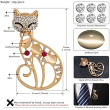 قطعة واحدة من دبابيس الزينة على شكل بوم الحجر الكريم الجميل، إكسسوارات أنيقة وجذابة مرصعة بالراين ستون على شكل طيور النسر، للنساء والرجال، للملابس والربطات والقبعات والحقائب والأحزمة، دبوس تزييني للحفلات والمناسبات اليومية