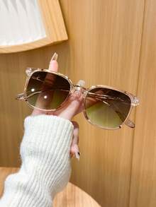 1/3 piezas de gafas de moda clásicas con montura completa y estampado de guepardo multicolor de plástico geométrico para mujer, diseño popular, ideal para festivales musicales, fiestas, salidas y accesorios de playa. - Multicolor - Ver 9