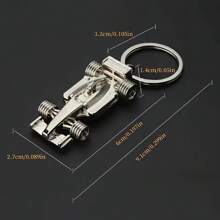 1pc Customized Text Engraved Collectible 3D Mini Racing Car Keychain - Men's Cool Zinc Alloy Metal Keychains, Perfect Gift Choice