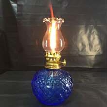 Exquisite Retro Glass Oil Lamp Thickened Without Tilting Artificially Blown Embossed Lampshade Glass Lamp