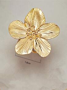 1pc Vintage Floral Design Adjustable Metal Finger Ring, Sweet Style For Women