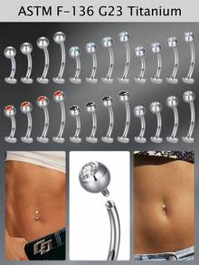 CIZME 8/10/12/14mm 14G Nhẫn rốn nổi Nhẫn rốn phẳng Nhẫn rốn phẳng Trang sức xỏ khuyên rốn nổi Nhẫn rốn bằng thép titan G23 Nhẫn rốn phẳng Trang sức xỏ khuyên, Nhẫn bụng dài Nhẫn rốn có ren trong Trang sức xỏ khuyên bụng không gây dị ứng cho cơ thể nam nữ Khuyên rốn dạng thanh tạ - Bạc - Xem 1