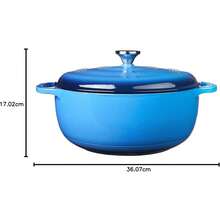 2025 Hottt New Arrivals:Lodge 6 Quart Enameled Cast Iron Dutch Oven  Lid – Dual Handl – Oven Safe  To 500° F Or On Stovetop - Use To Marinate, Cook, Bake, Refrigerate And Serve – IndigoCaribbean Blue 7.5 Quart Dutch OvenCaribbean Blue - Bildfarbe - View 7