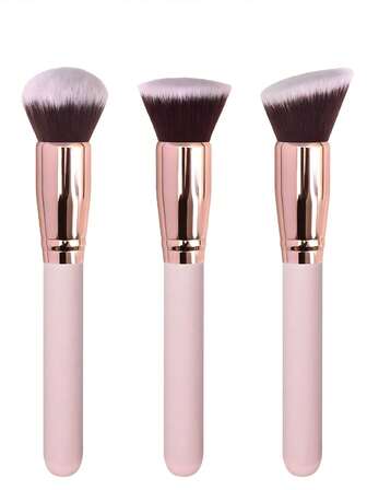 3pcs Makeup Brush Set Including Powder Brush, Foundation Brush, Blush Brush, Soft Bristles, Portable For Beginners,Brush Set,Makeup Brush Kit,Make Up Brush Set,Make Up Set Complete,Makeup Brush Set,Complete Makeup Kit,Brush Kit,Brushes Makeup Set,Makeup Gift Set,Set