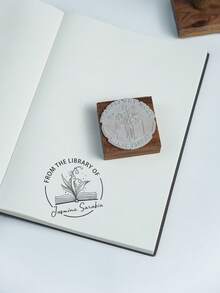 Sellos de la biblioteca | Sellos de ex libris | Sellos de libros | Ex libris | Regalos para amantes de los libros | Regalos de cumpleaños personalizados | 30 opciones de estilo, vuelta al colegio, útiles escolares - Caqui - Ver 6