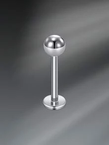 CIZME 16G 6/8/10/12mm Titanium Steel Stud Earrings, Lip Rings, Flat Back Earrings, Nose Rings, Cartilage Hoops, Lip Rings, CZ Stud Earrings For Women & Men - Silver - View 20