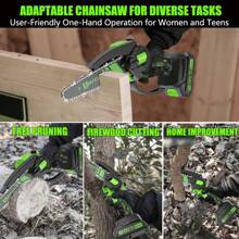 Compact Mini Chainsaw Cordless, 8 Inch Chain Saw With 2 Pcs Batteries Powered, Includes Charger, Fast Powerful Cutting, Lightweight, Sharp - Perfect For DIY Projects & Home Maintenance, Pruning Shears, Backyard Upkeep, Best Gifts For Dad, Husband