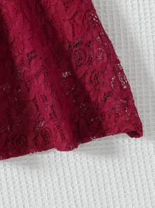 coviviky Vestido elegante de unicolor con encaje, cuello redondo, manga corta, cremallera, dulce y lindo con cinturón, adecuado para uso diario casual, fiesta de cumpleaños, regalo para niñas de 3 a 10 años