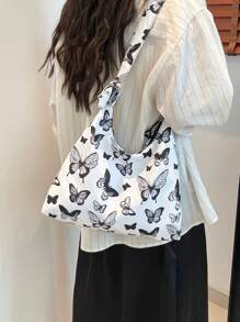 Dot Minimalist Canvas Tote Bag, New Butterfly Shoulder Crossbody Bag