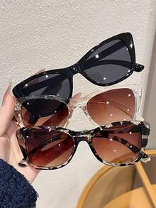 Diseño popular Estilo de chica caliente Estilo de mejor amiga 3-4 piezas Gafas de moda con montura de plástico cuadrada a todo color, para mujer - Atuendos de vacaciones, fotografía callejera, festivales musicales, accesorios de moda para fiestas, adecuados para todo tipo de rostros, combinación de colores, estilo bohemio, vibes de vacaciones para verano, playa, viajes, al aire libre - Multicolor - Ver 14