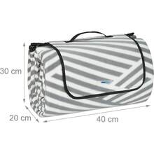 2025 Hottt New Arrivals:Relaxdays XXL Picnic Blanket, 200 X 300 Cm, Fce Beach & Camping Mat, Insulated & Waterproof, Portable, Grey & WhiteParent- - Bildfarbe - View 4