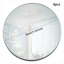 6Pcs 10/20/30cm Acrylic Round Mirrors,Round Table Wall Mirror Trays Circle Mirror Candle Plates For Wedding Centerpieces Table Decor ,Bridal Shower Birthday Engagement Party Table Decor - Transparent - View 11