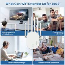 WiFi Extender Signal Booster, 2.4G/5.8G Dual Band 1200Mbps Extended Tecc WiFi Booster Extender (Home), 6x Speed ​​Network Booster Extender, WiFi Repeater Coverage Up To 20K Square Feet And 60 Device, 6 Antenna Competition,1-Tap, Easy Setup, Holiday Gift, New Year Gift