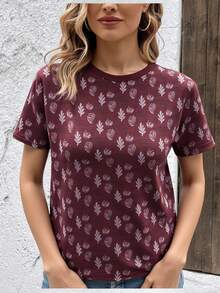 Women T-Shirts - Wine - View 3