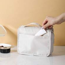 1pc Beige Multi-Functional Travel Hang Wet-Dry Separation Cosmetic Bag Handbag Organizer - Beige - View 7