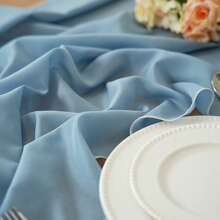 1 pièce Chemin de table en mousseline de soie unicolore, style campagne romantique 70*300cm, fibre de polyester, convient pour les mariages en extérieur, les thés de mariage, les fêtes d'enfants, les fêtes d'anniversaire, la décoration de table à manger
