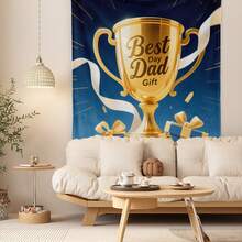 Fathers Day Trophy Gradient Wall Hanging Tapestry Blanket A Unique Decorative Piece For Living Room Bedroom Or Office Use Adding A Stylish And Sentimental Touch To Any Space A Thoughtful Gift For Dads Who Appreciate Handcrafted Artwork And Meaningful Designs In Home Decor - Multicolor - View 6