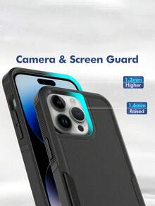 Luxury Dual-Layer Protective Phone Case, Compatible With IPhone 17/16/11/12/13/14/15 Pro Max Plus/16E/17 Air, Hard Plastic Shock-Resistant Frame & Back Cover - Black - View 6