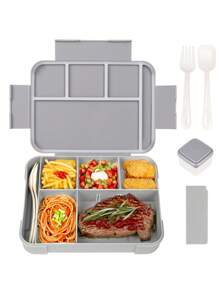 1 pezzo Contenitore per il pranzo con scomparti sigillati e grande capacità, con forchetta e cucchiaio, Lunch box bento a tenuta stagna con scomparti, riutilizzabile, portatile, adatto per microonde, contenitore per alimenti, contenitore per insalate e frutta, ideale per l'ufficio, viaggi all'aperto e forniture per il ritorno a scuola