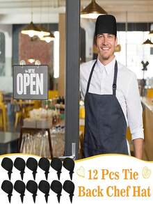 Adults Chef Hat, Chef Cap For Men Women, Adjustable Cooking Hat With Elastic Band, Professional For Kitchen Coffee Restaurant Food Service, Kitchen Supplies - Multicolor - View 7