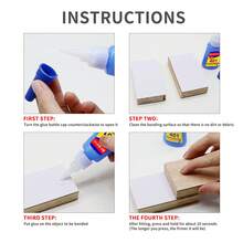 1/2pcs Super Glue, Strong 401 Adhesive, All-Purpose Fast Drying Glue For Plastic, Metal, Ceramic, Glass, Acrylic, Wood, Handcraft, High Temperature Resistant, Shoe Repair, Multi-Functional - Multicolor - View 6