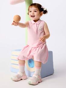 Balabala Ensemble jupe plissée pour bébés filles, tenue d'été douce et adorable
