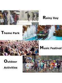 1pc,Raincoat, Reusable Adult Poncho, Portable EVA, Foldable Rainproof Jacket With Hood And Drawstring For Men And Women