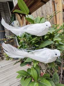 2/6/12 件人造小鸟花园装饰、户外景观配件 - 白色 - 查看 6