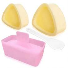 4PCS/Set Onigiri Mold Rice Mold Musubi Maker Kit Musubi Maker Press Classic Triangle Rice Ball Mold Maker Sushi Mold For Lunch Bento And Home DIY - Yellow - View 2