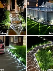 10 pezzi Luci a picchetto solari a LED, luci decorative da esterno alimentate a energia solare in acciaio inossidabile per giardino, prato, vialetto, terrazza, vialetto, giardino, decorazione per feste