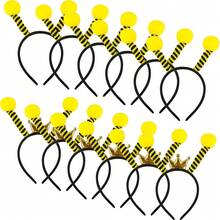 6/12 件可爱蜜蜂天线头带 | 蜜蜂触手皇冠和发箍 | 适用于派对服装和角色扮演配饰 - 彩色 - 查看 6