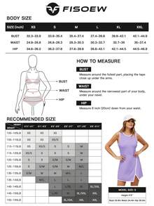 Fisoew Women's Tennis Dress 2-In-1 With Built-In Bra & Shorts - Breathable Fabric Sleeveless Crewneck Golf Athletic Mini Dress | Pockets | Summer Fashion Sporty Outfit Casual Y2K Streetwear
