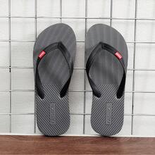 高端防滑、防臭、耐用人字拖，男士人字拖，时尚橡胶户外厚底沙滩鞋 - 灰色 - 查看 2