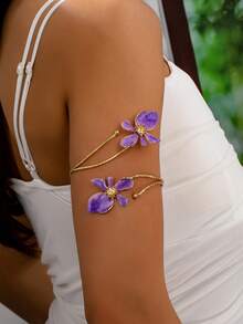 1 Stück modischer tropfender Dopamin Blumenarmreif, für Frauen, geeignet für Urlaub & Reisen