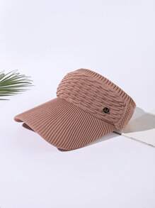 1pc Unisex Breathable Sun Protection Straw Hat In Brown-Red, Suitable For Outdoor All Seasons