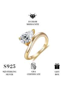 1pc Silver Color 3ct Moissanite Women's Engagement Ring With GRA Certificate