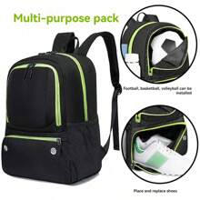 Football Backpack With Ball Holder And Shoe Compartment, Sports Gear Bag Suitable For Basketball, Volleyball